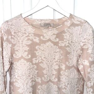 LOFT Brocade Long Sleeve Top